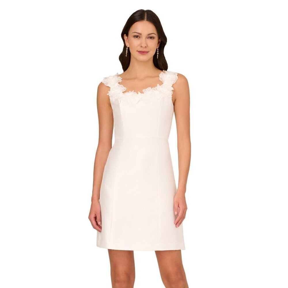 Adrianna Papell Women's Mikado Cocktail Dress, Ivory, 16